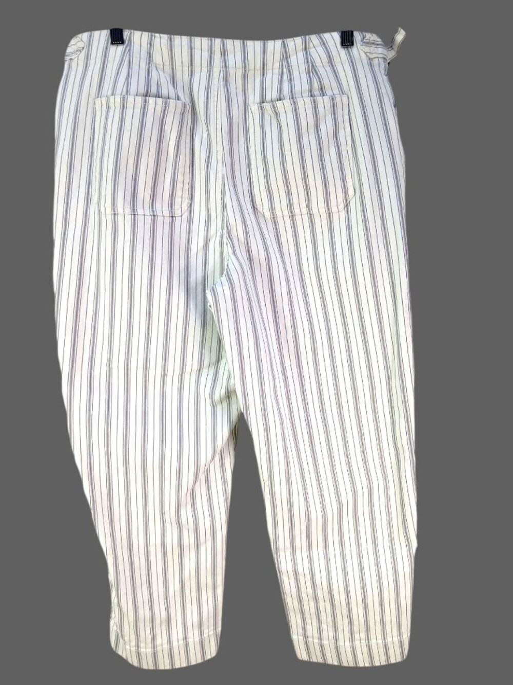 Talbots Womens Striped Capri Pants Size 14 Waist Tab Straight Ankle Jeans Hillsi - Picture 4 of 13